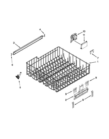 Upper rack and track parts