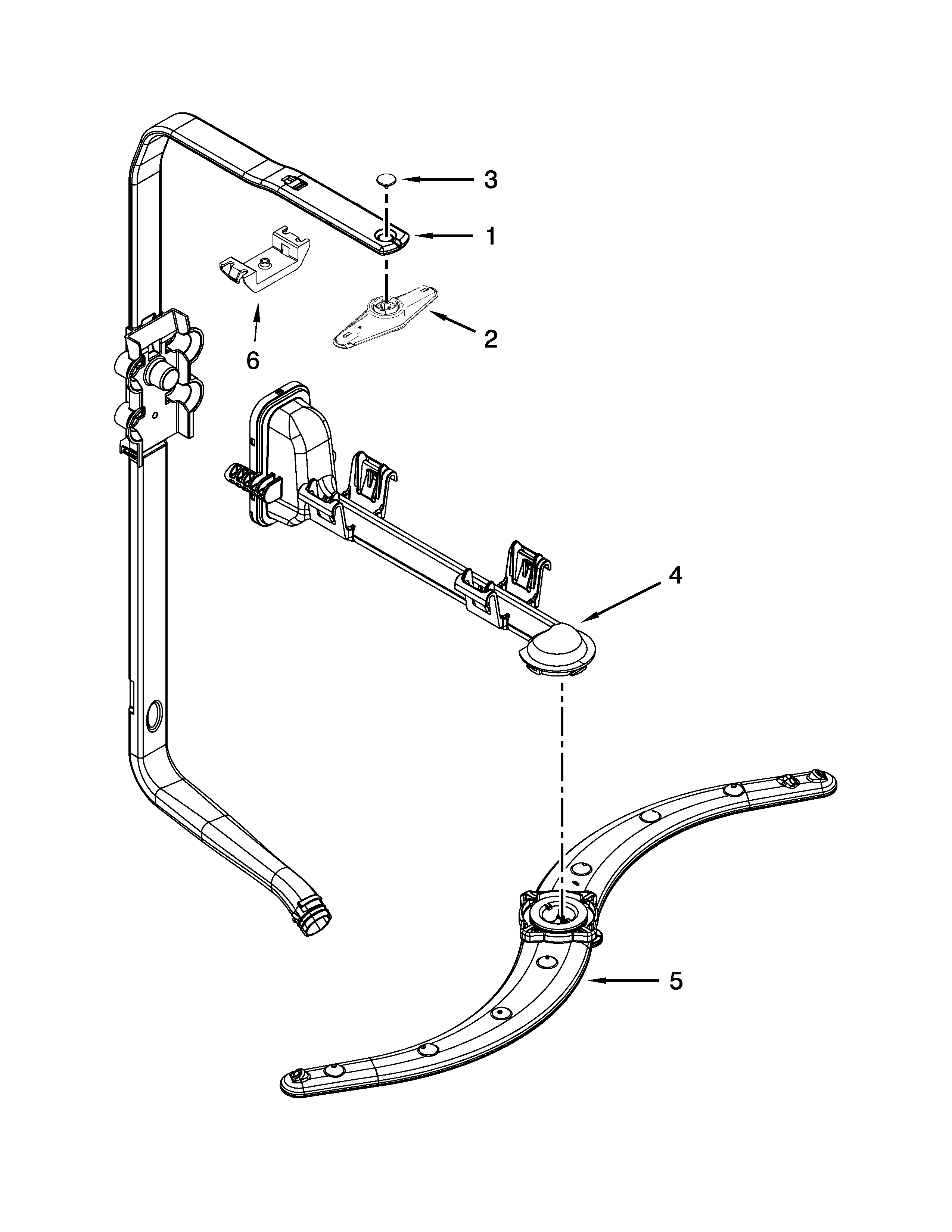 Upper wash and rinse parts