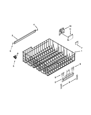 Upper rack and track parts