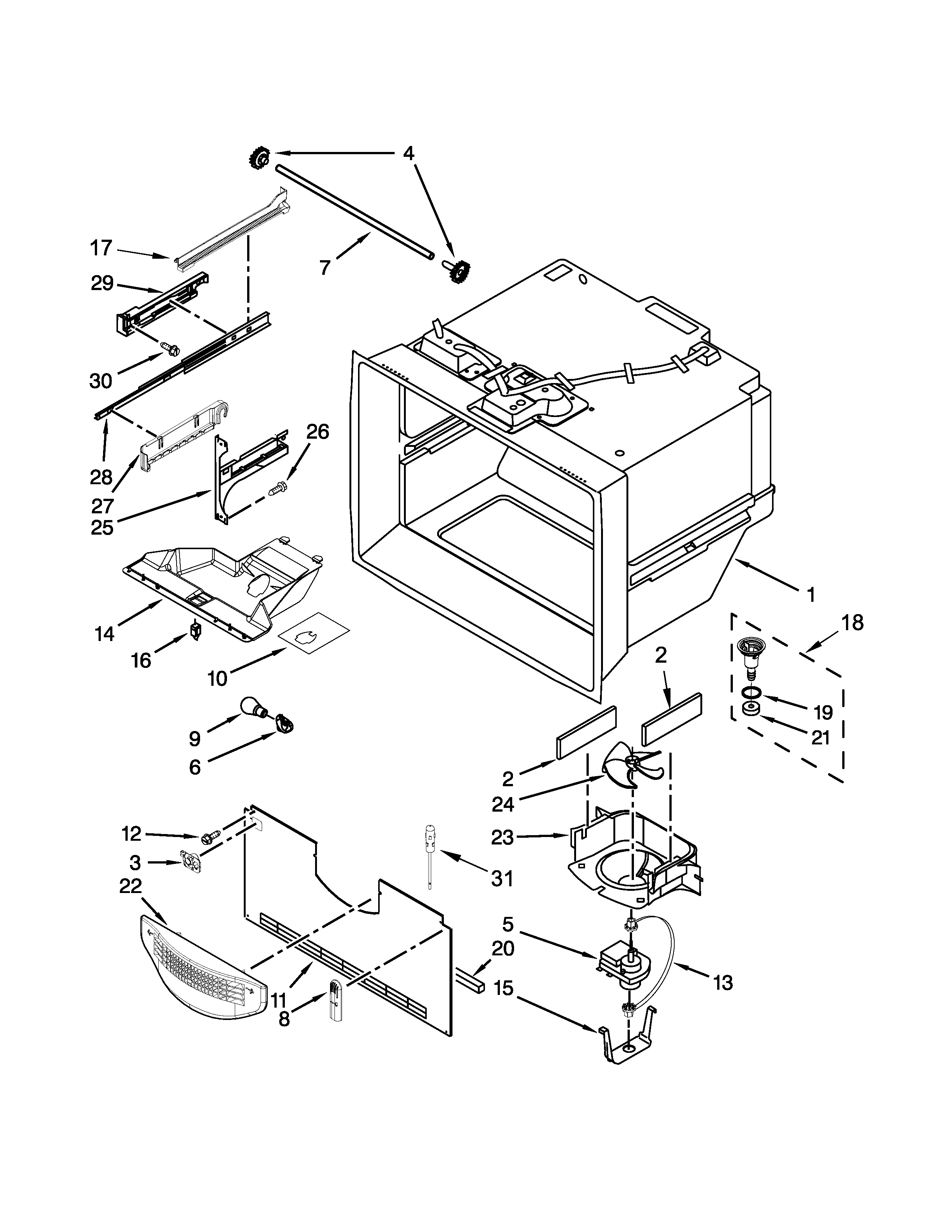 Freezer liner parts