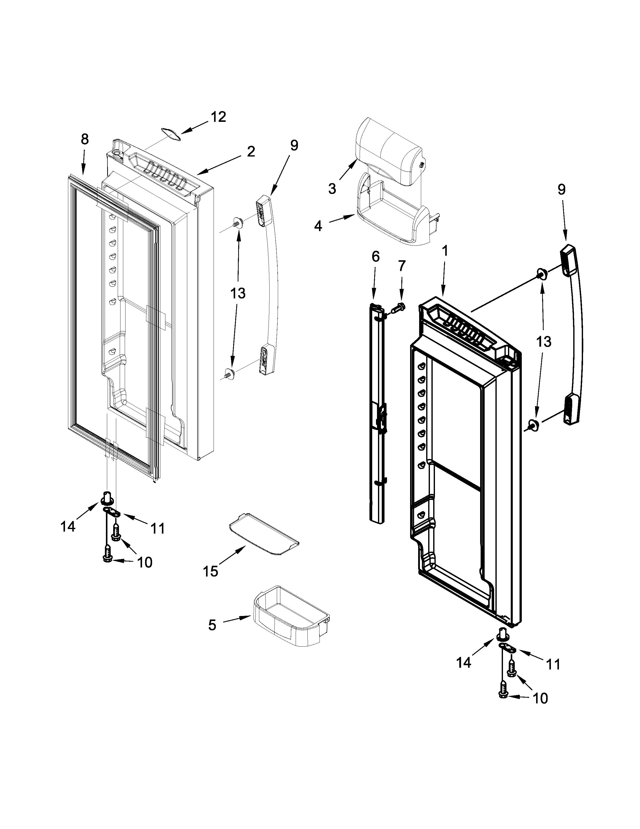 Refrigerator door parts