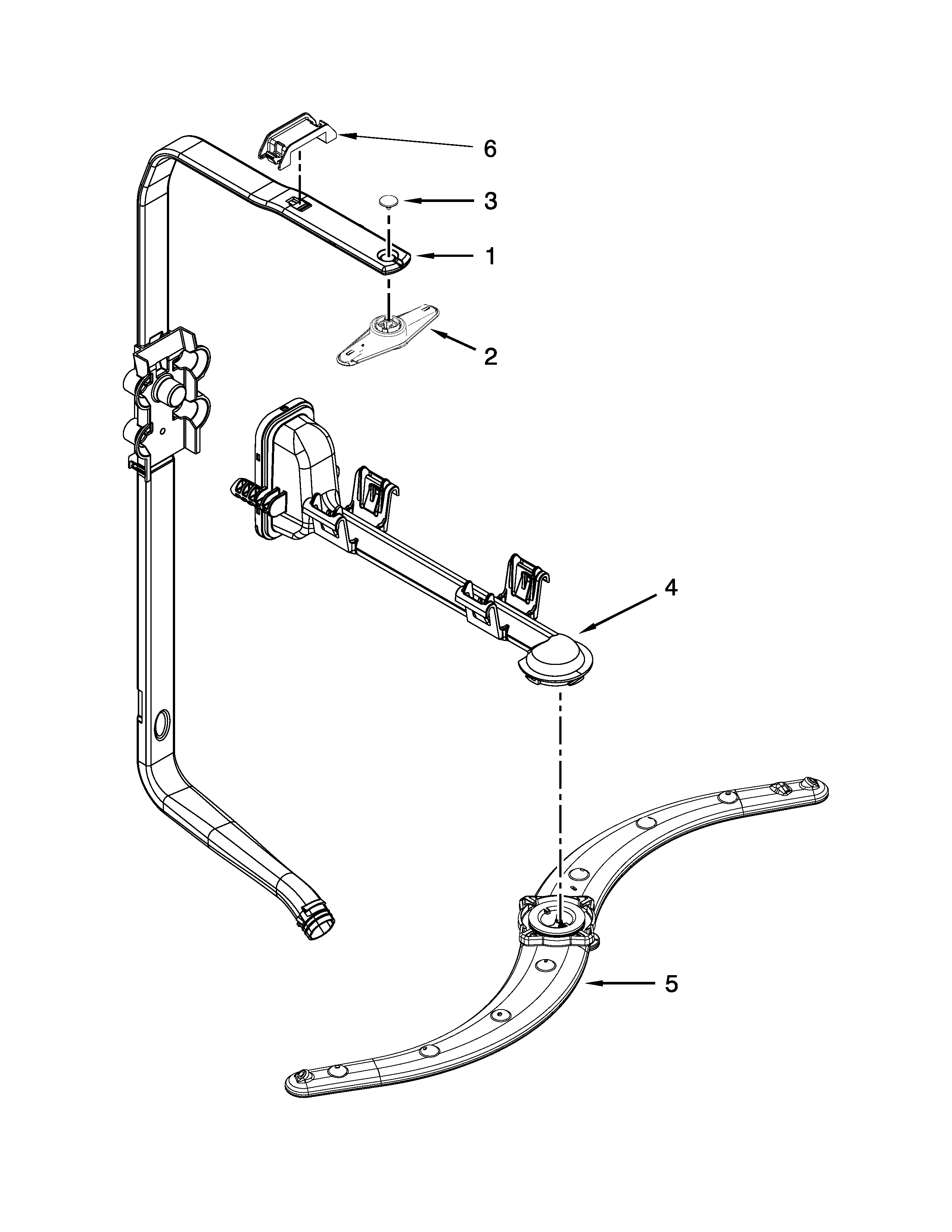 Upper wash and rinse parts
