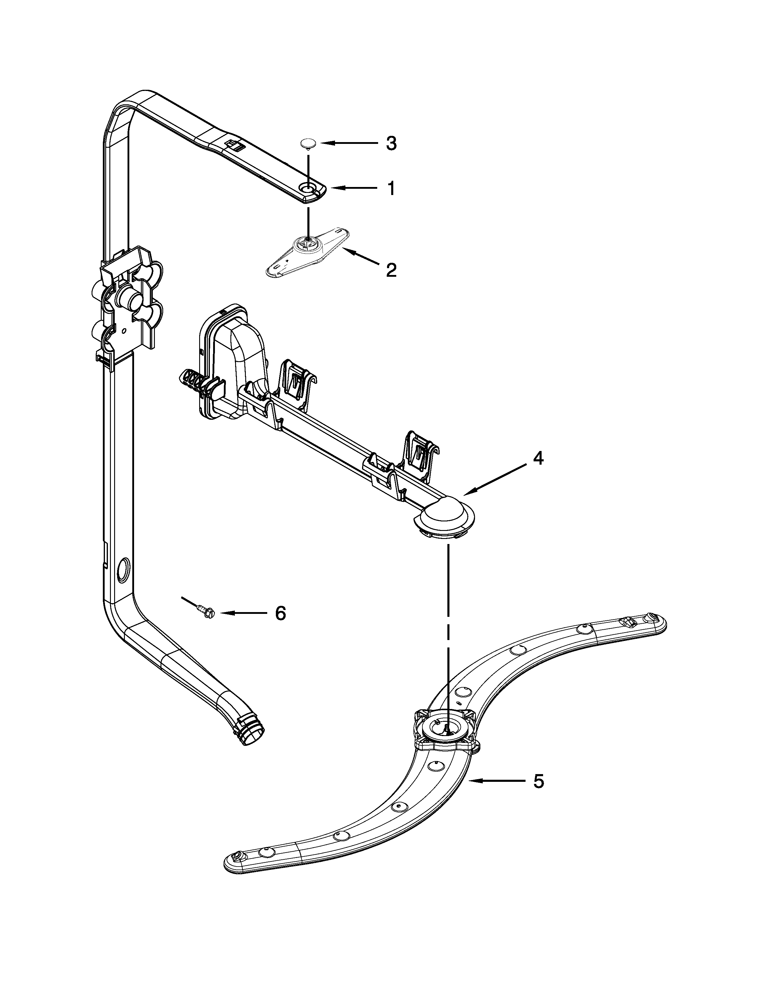 Upper wash and rinse parts