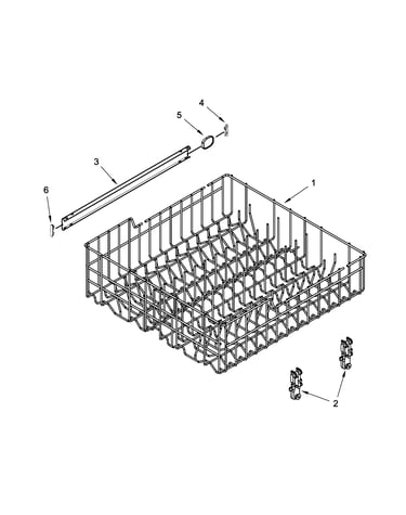 Upper rack and track parts