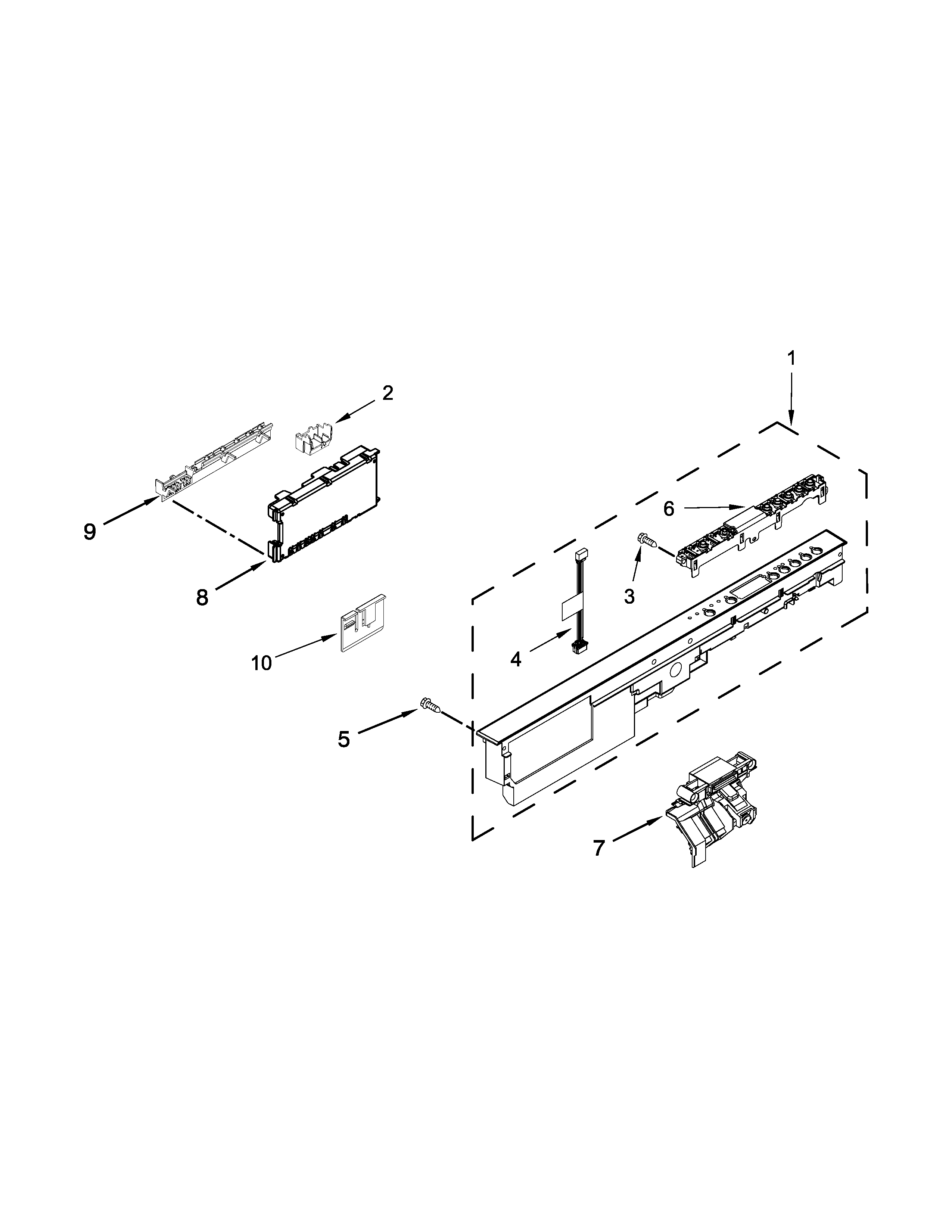 Control panel and latch parts