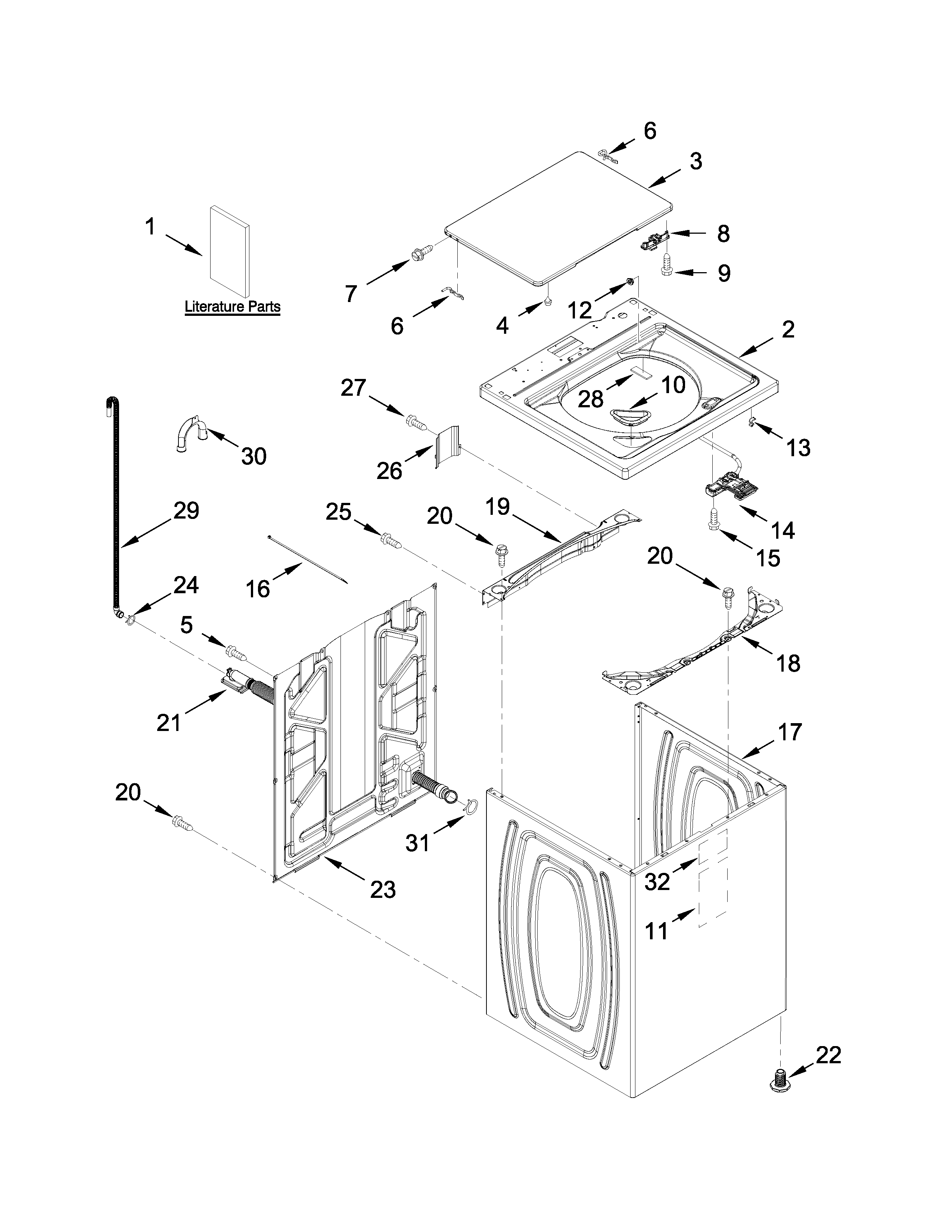 TOP AND CABINET PARTS