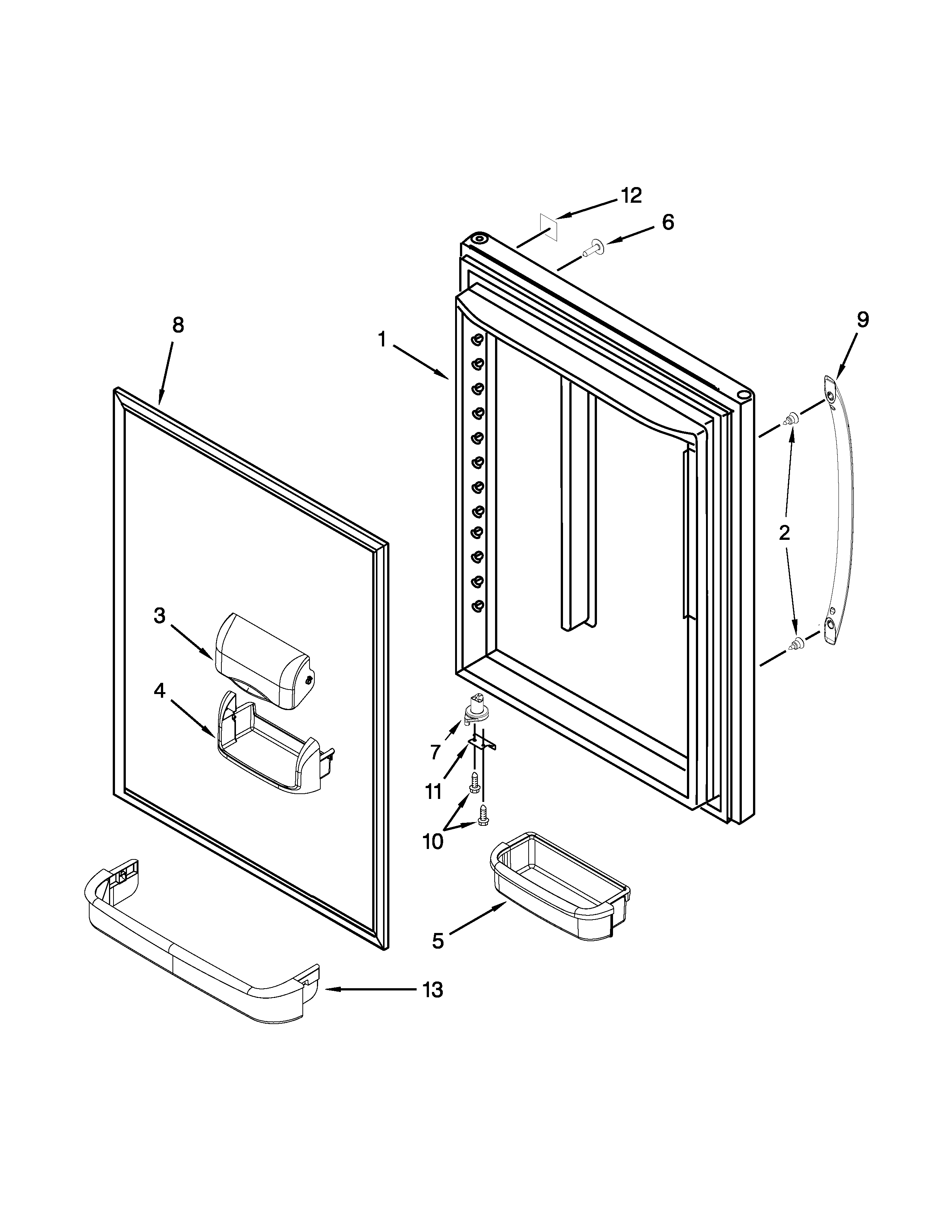 Refrigerator door parts