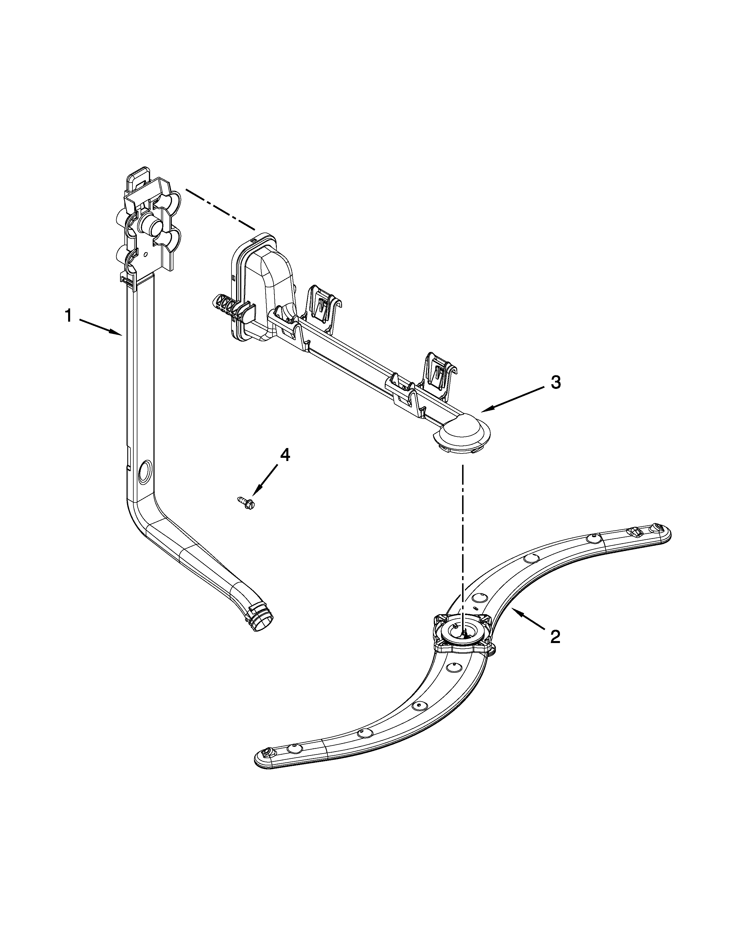 Upper wash and rinse parts