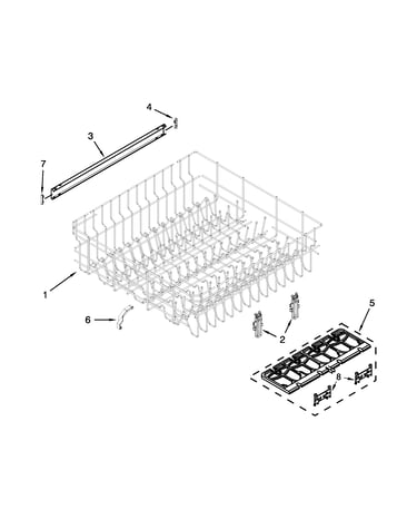 Upper rack and track parts