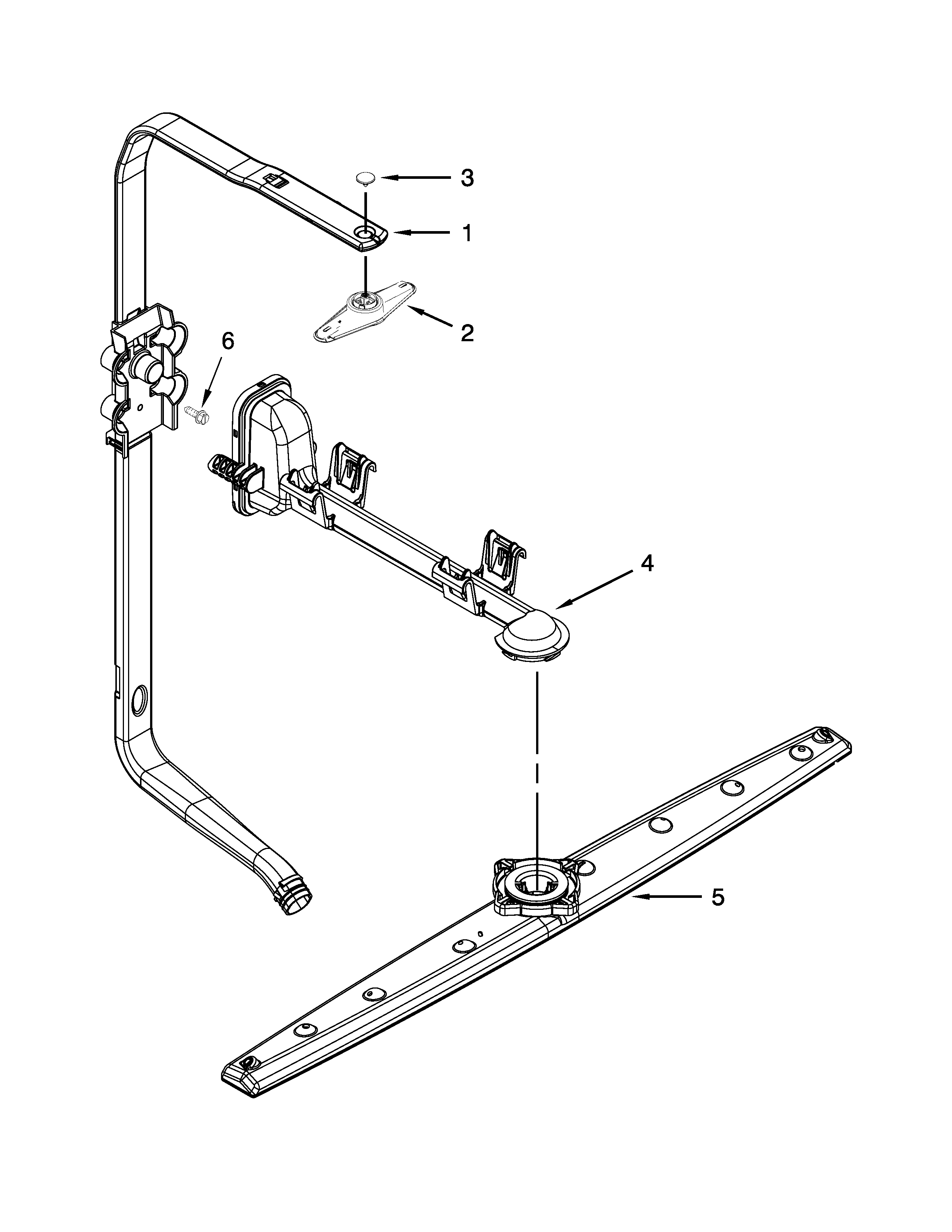 Upper wash and rinse parts