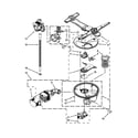 Kenmore Elite 66513973K013 pump, washarm and motor parts diagram