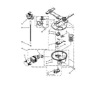 Kenmore Elite 66513973K017 pump, washarm and motor parts diagram