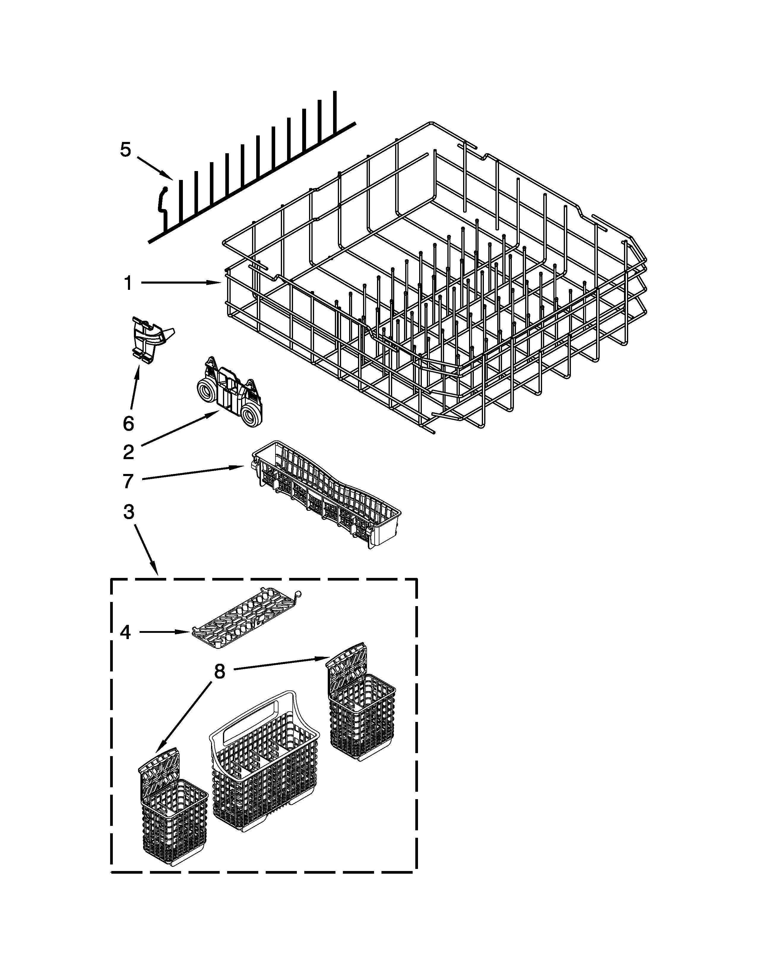 Lower rack parts