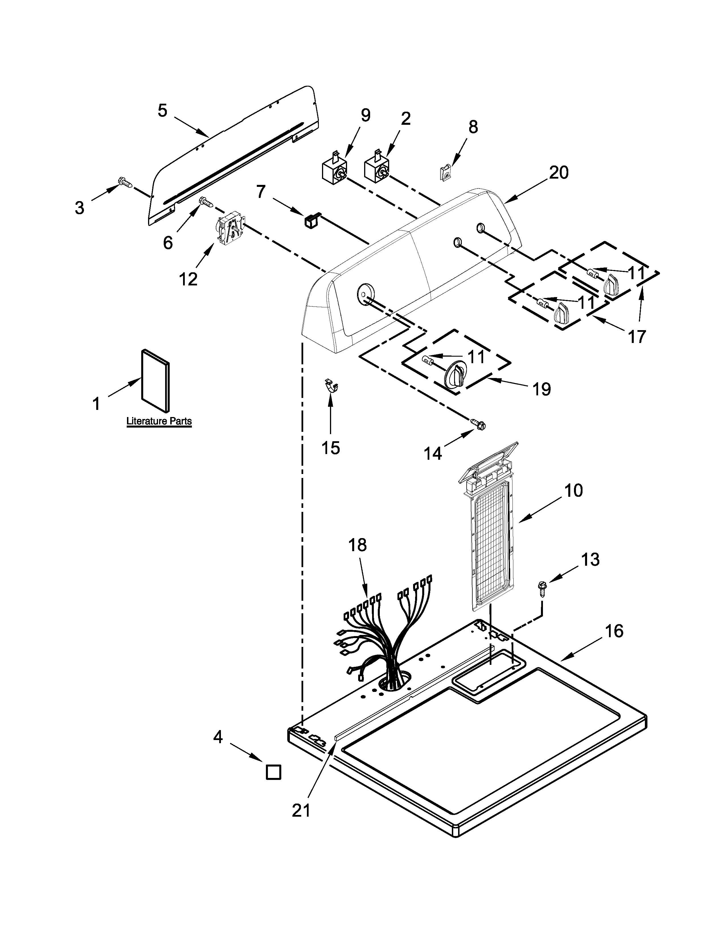 Top and console parts