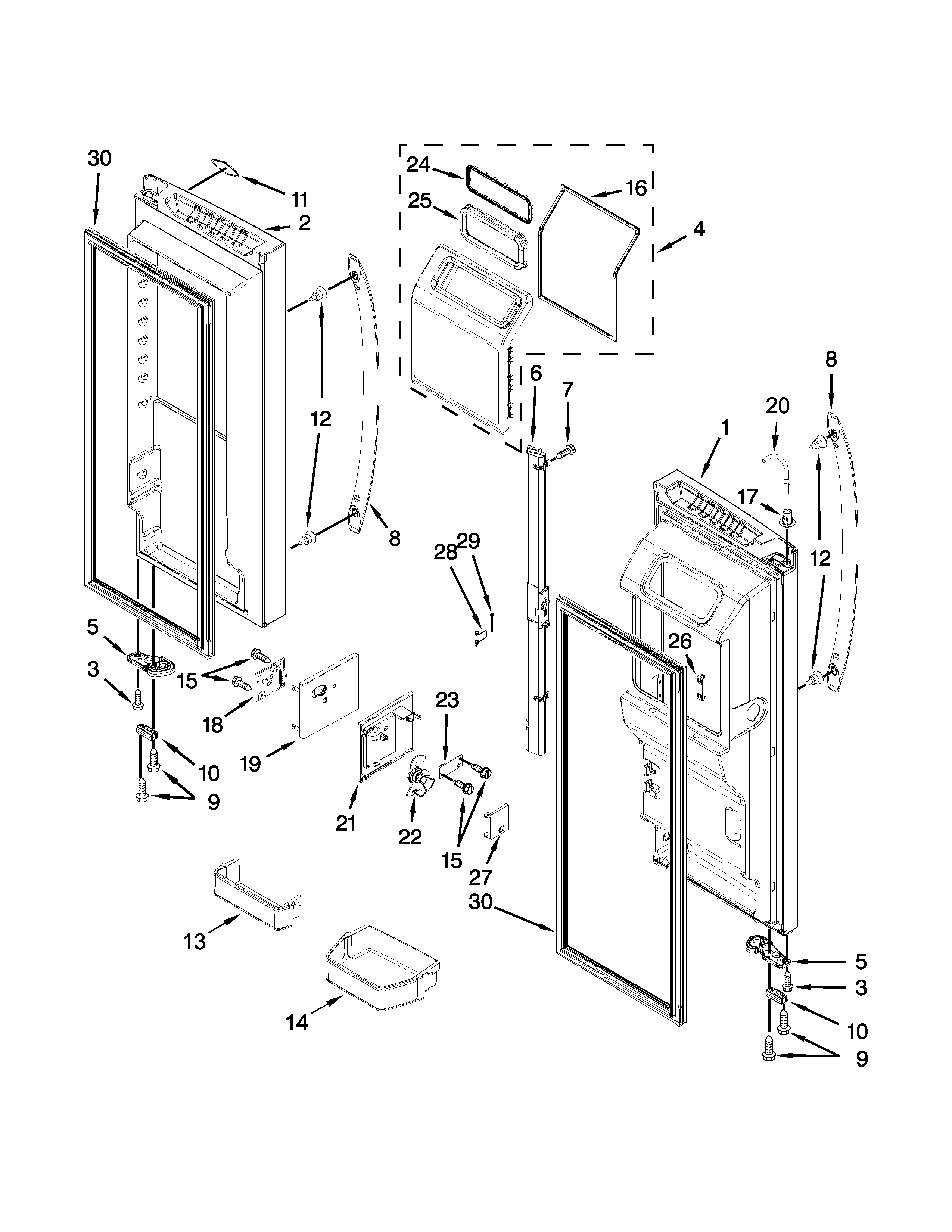 Refrigerator door parts