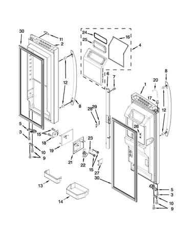 Refrigerator door parts