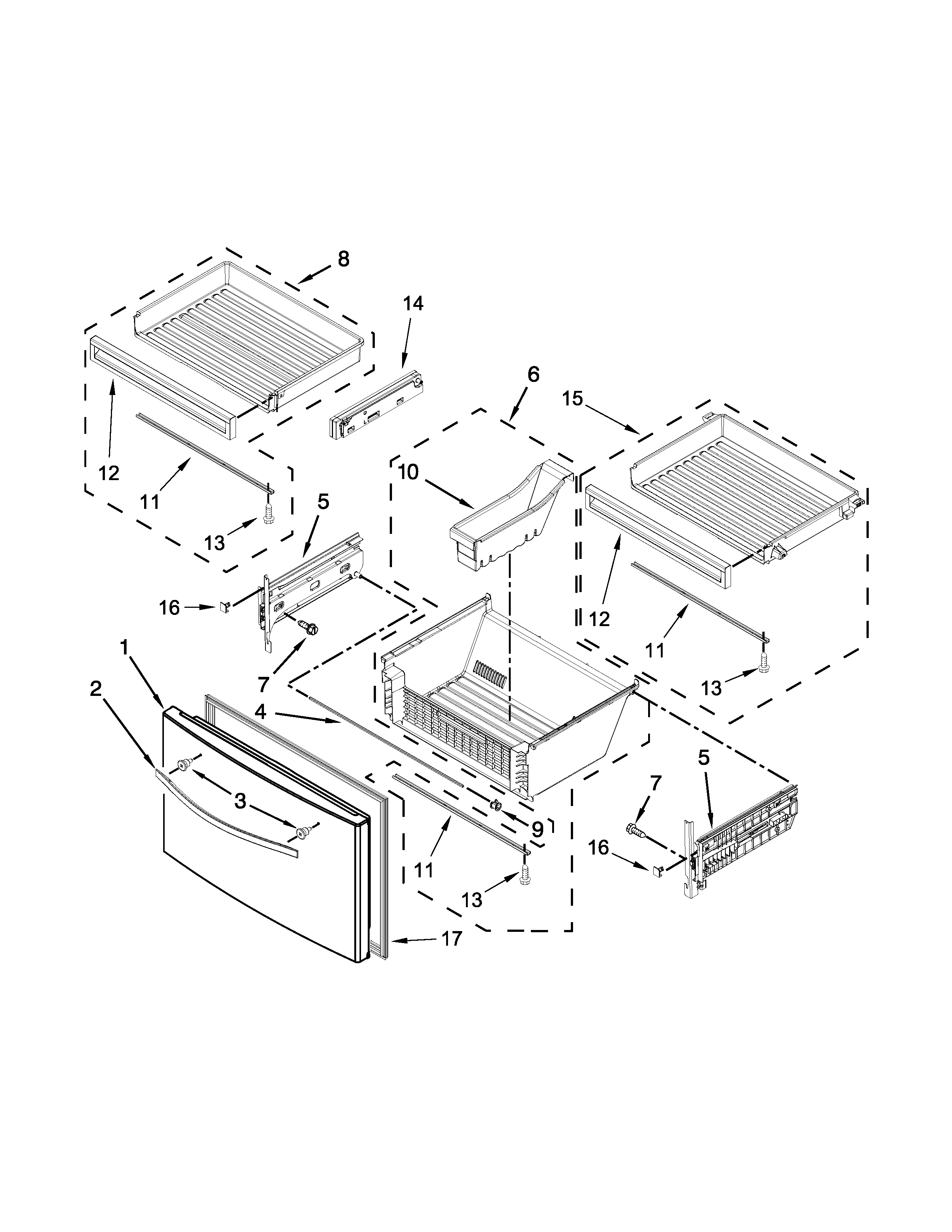 Freezer door parts