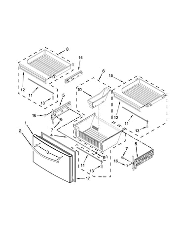 Freezer door parts