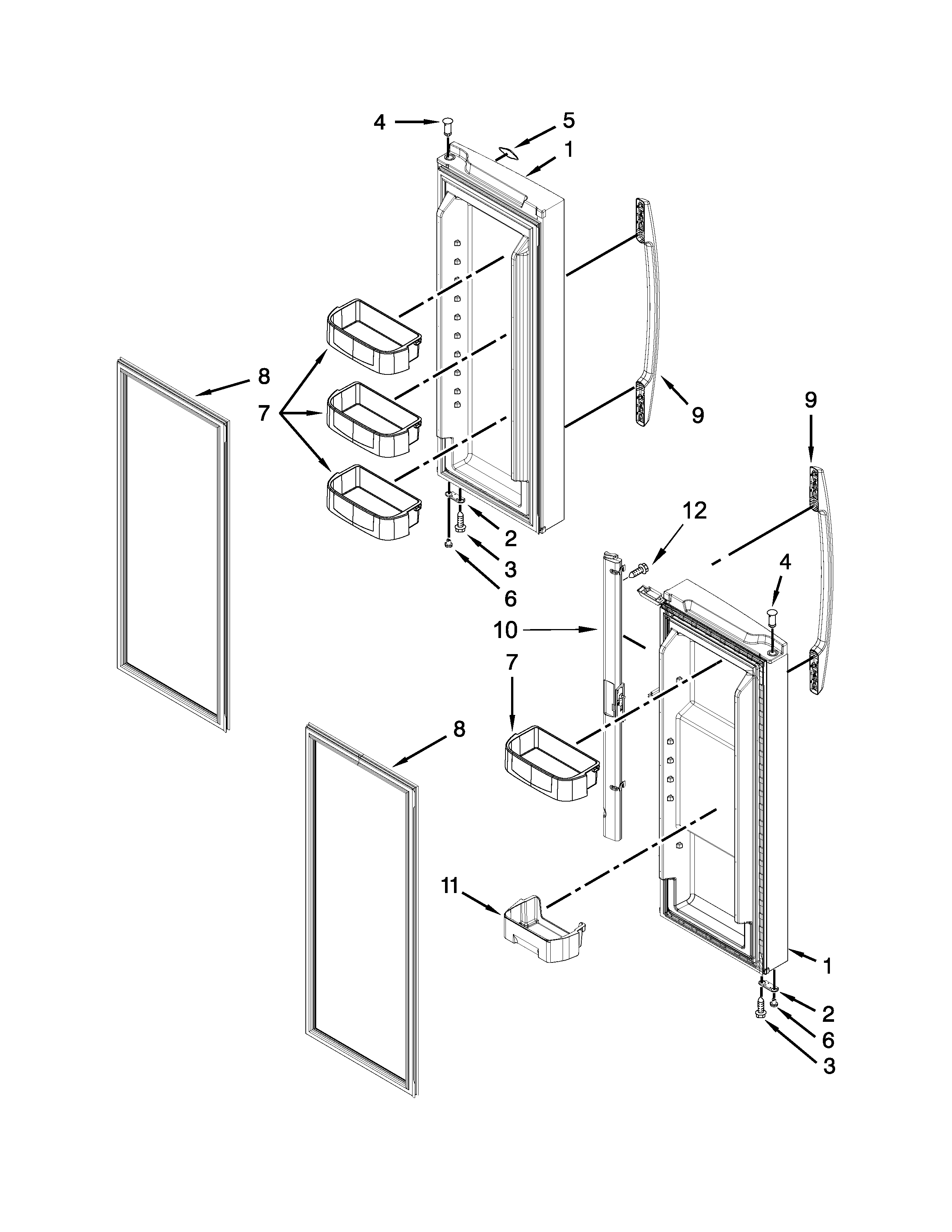 Refrigerator door parts