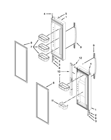 Refrigerator door parts