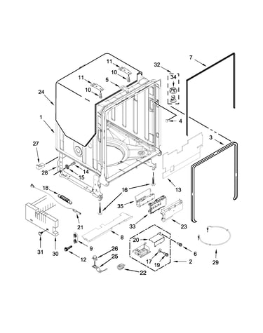 Tub and frame parts