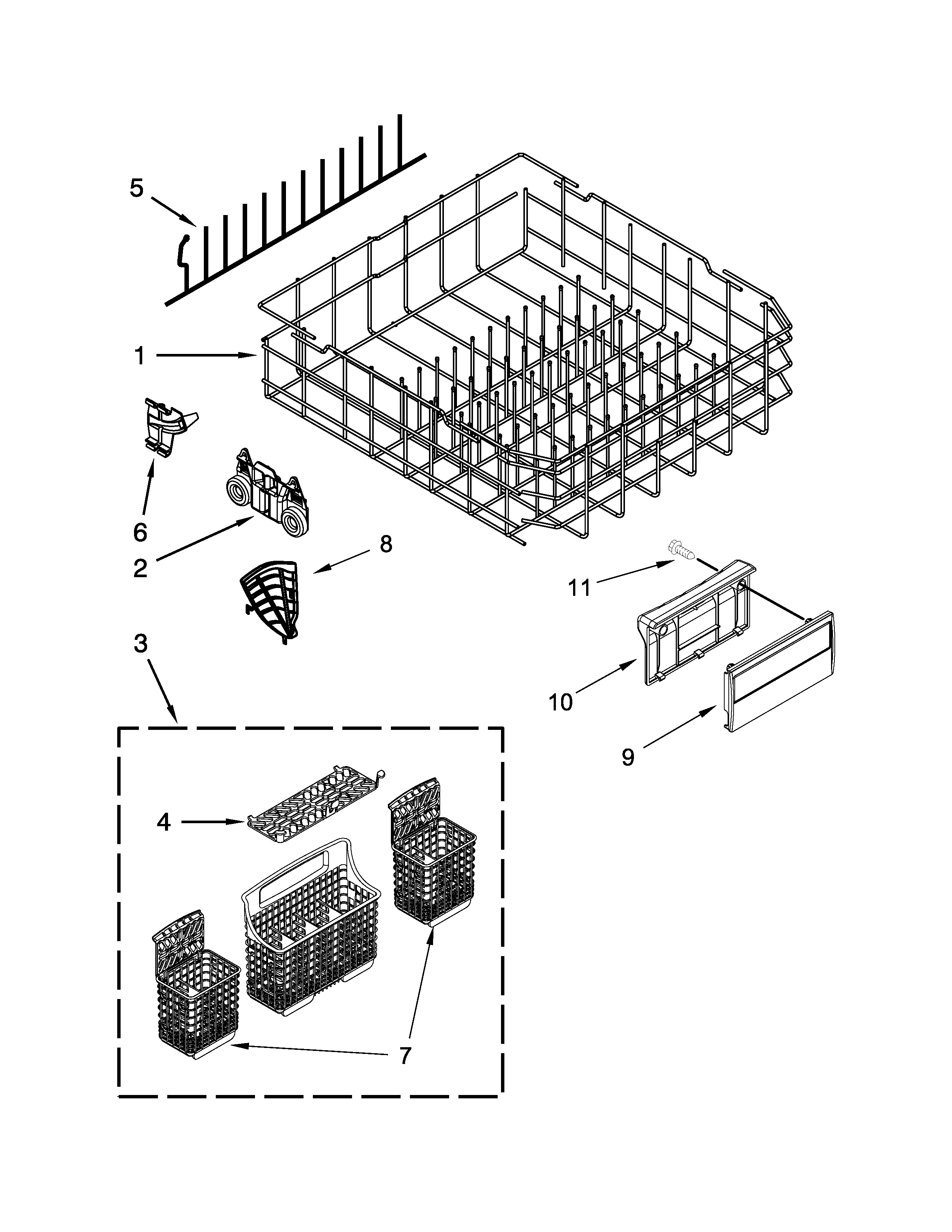 Lower rack parts