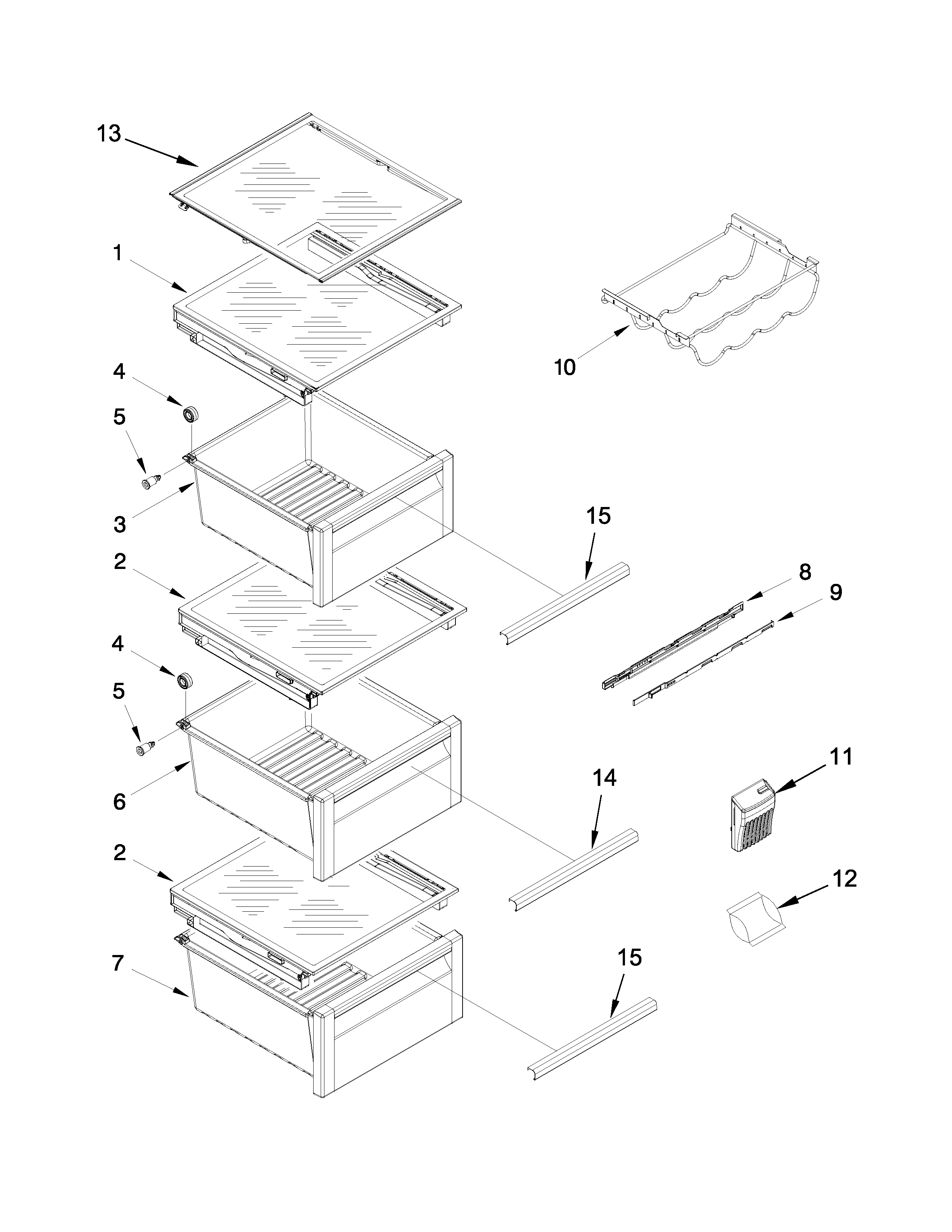 REFRIGERATOR SHELF PARTS