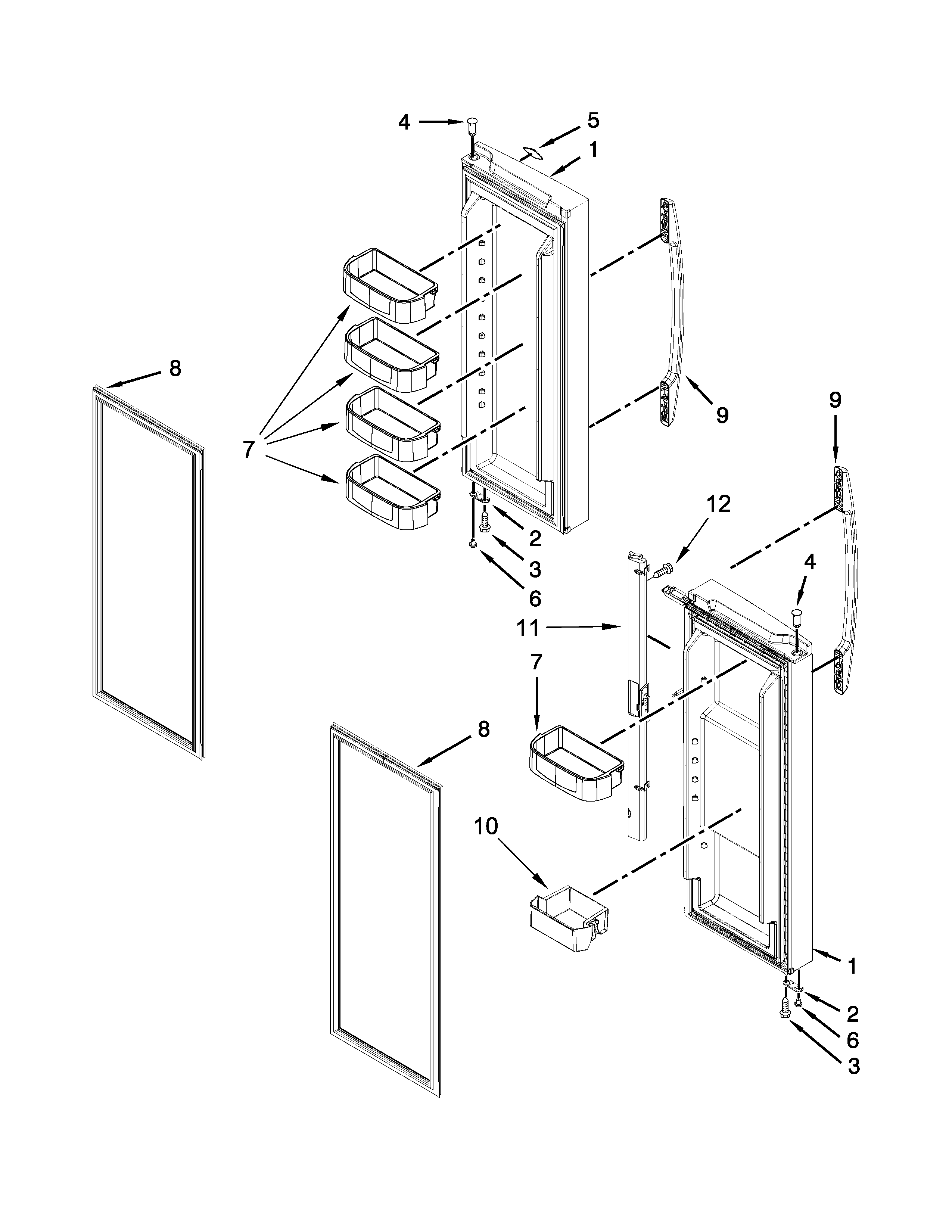 Refrigerator door parts