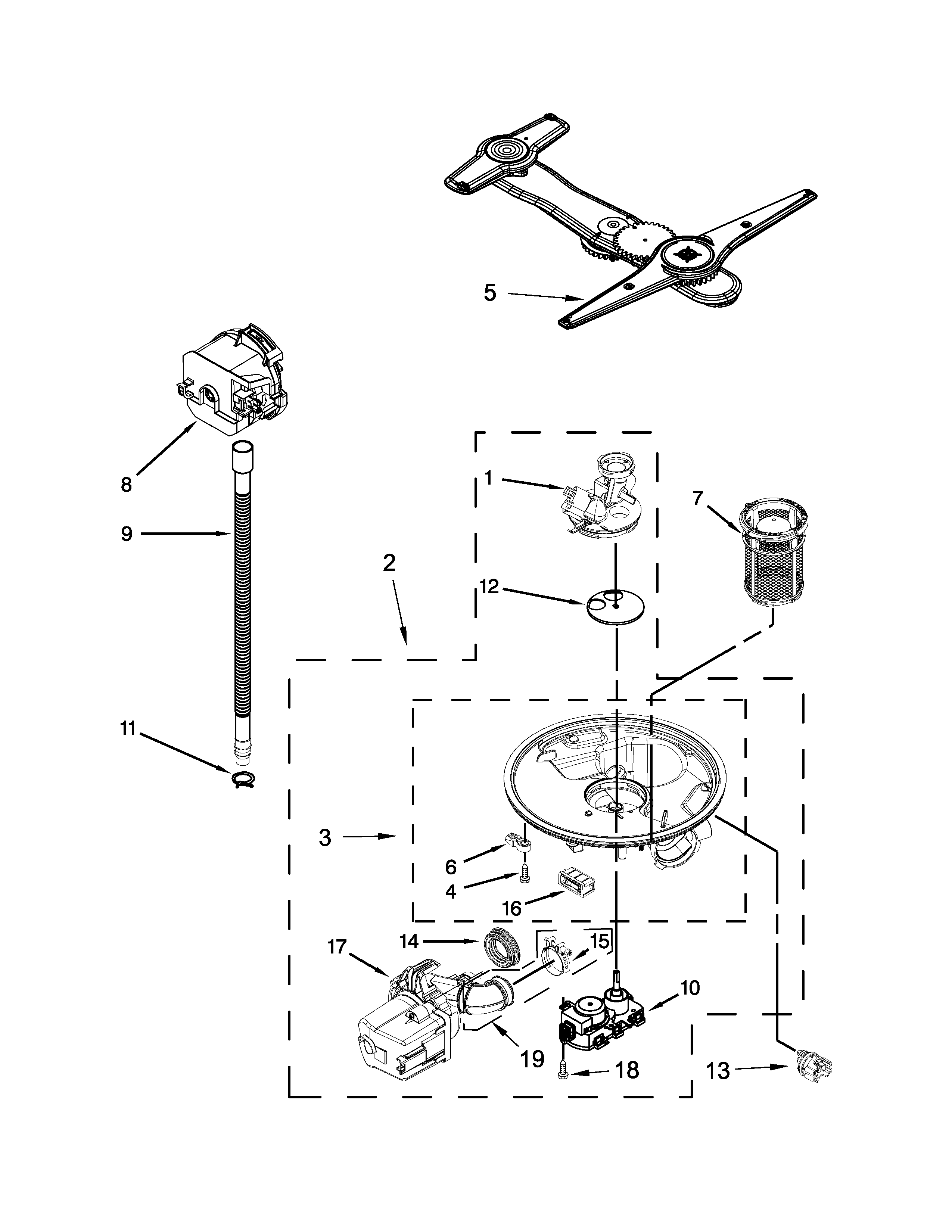 PUMP, WASHARM AND MOTOR PARTS