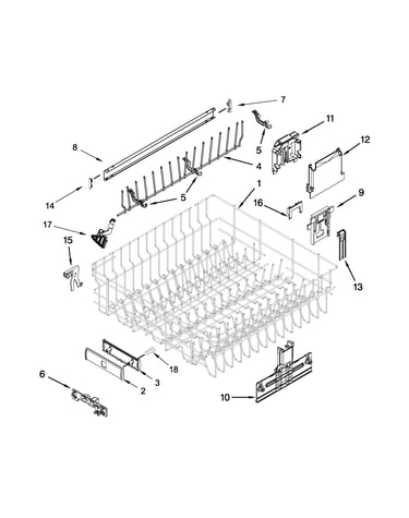 Upper rack and track parts
