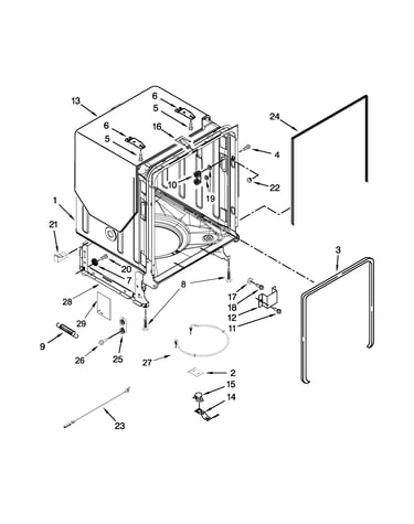 Tub and frame parts