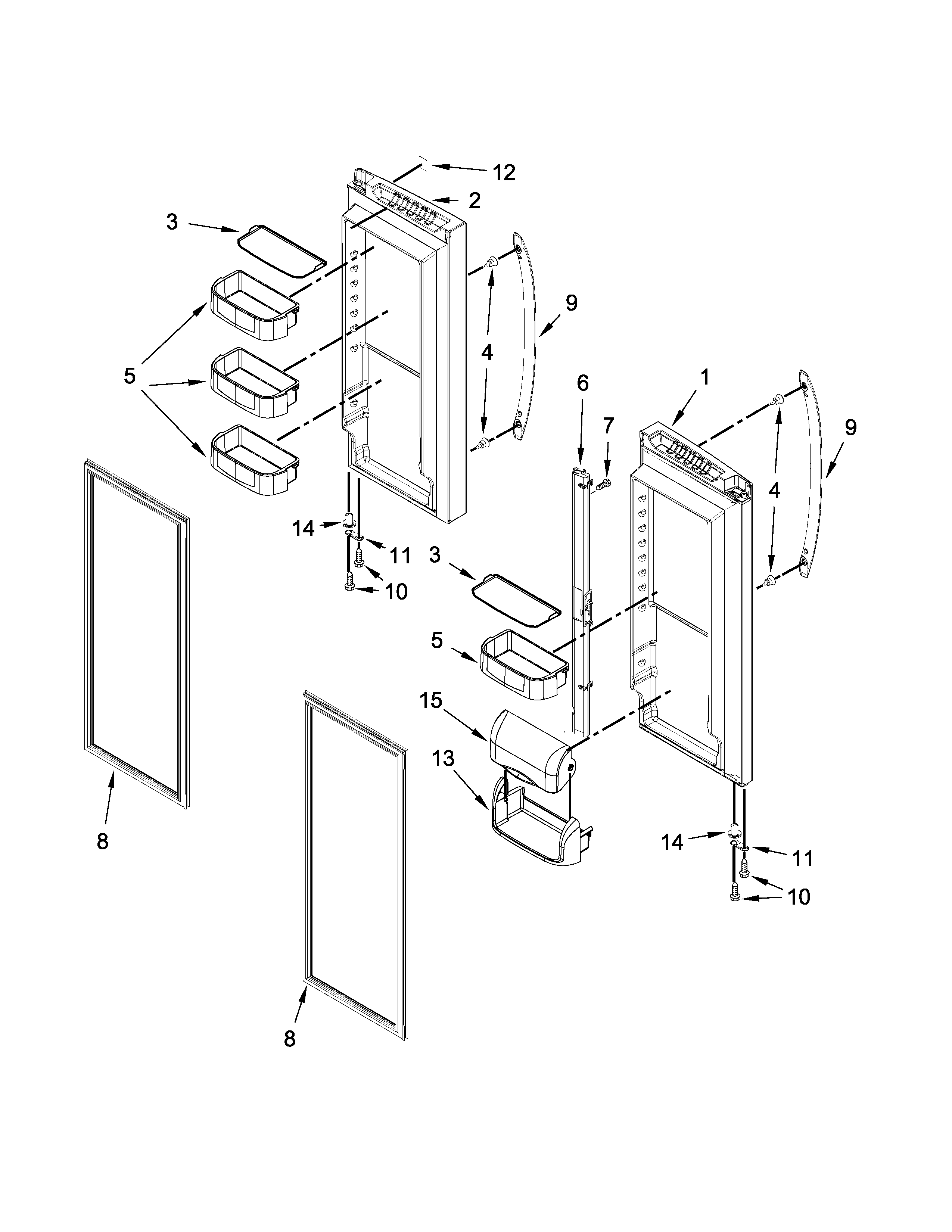 Refrigerator door parts