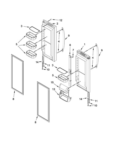 Refrigerator door parts