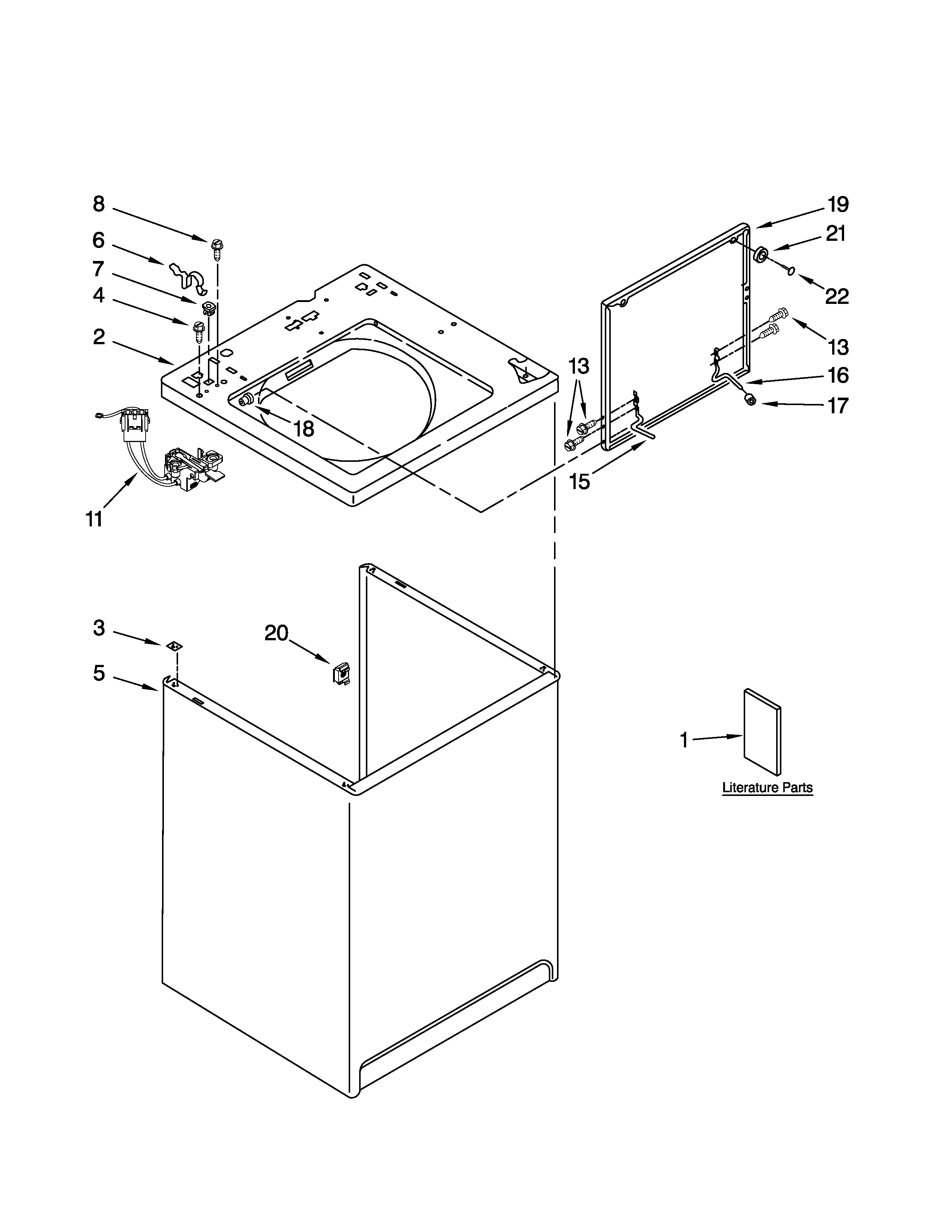 Top and cabinet parts