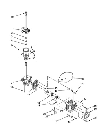 Brake, clutch, gearcase, motor and pump parts