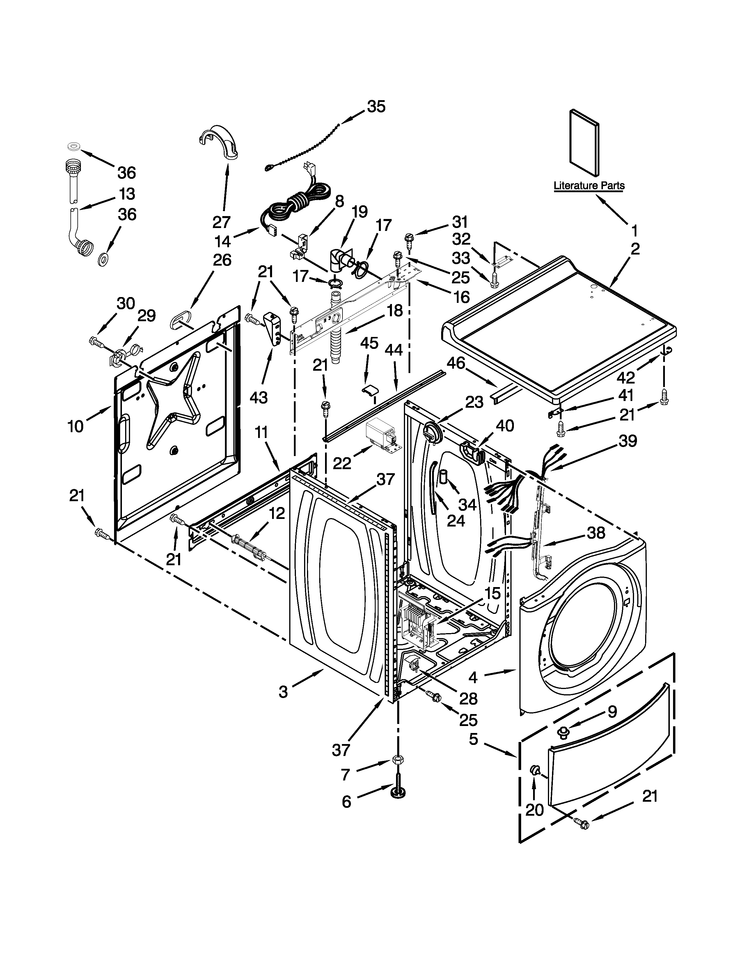 Top and cabinet parts