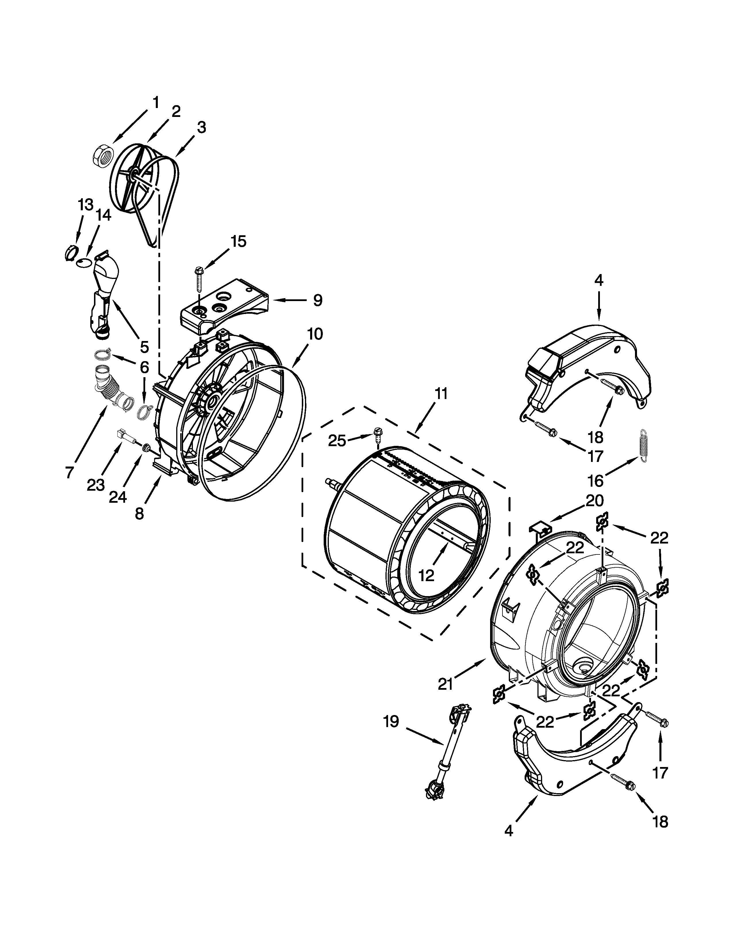 Tub and basket parts