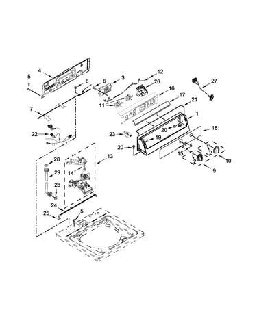 Controls and water inlet parts