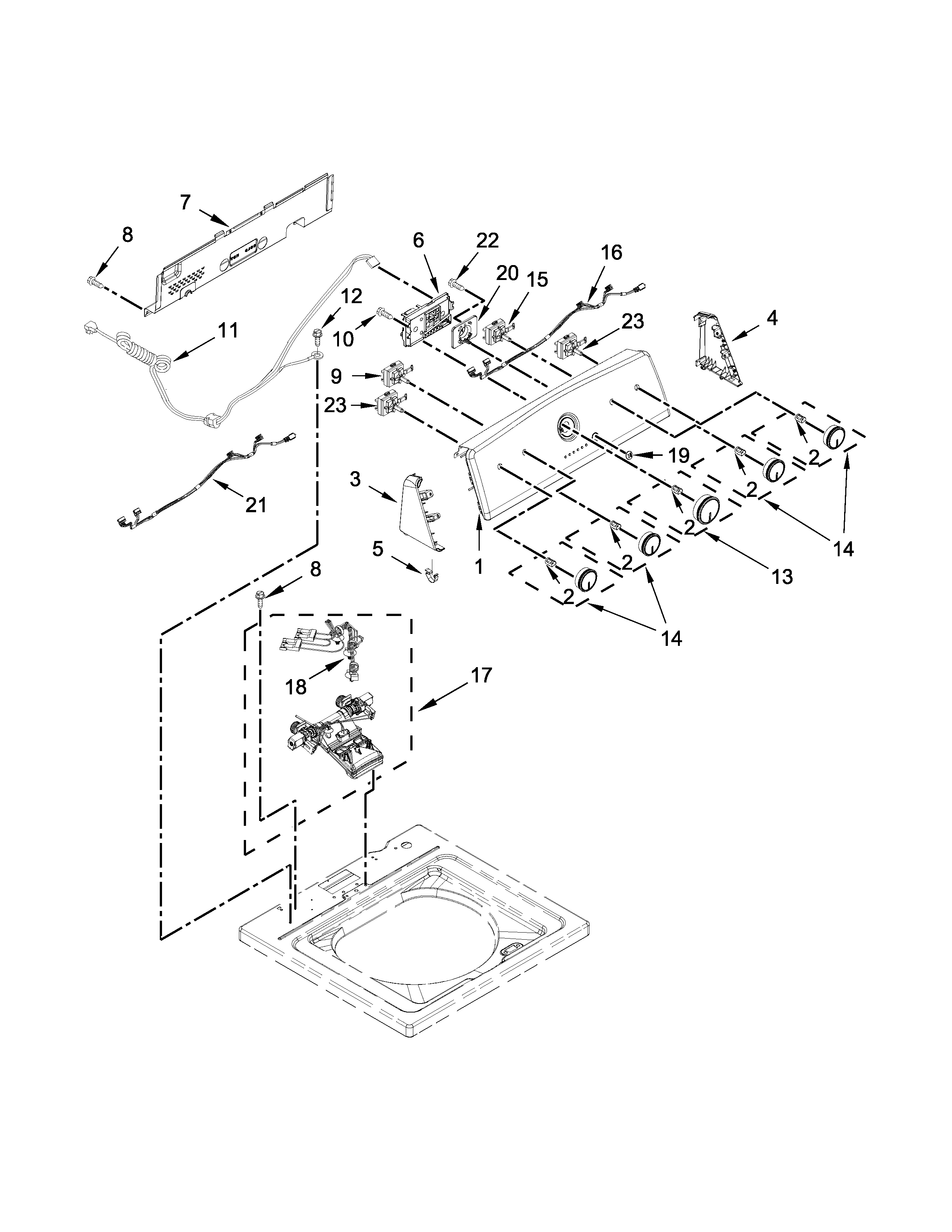 CONSOLE AND WATER INLET PARTS