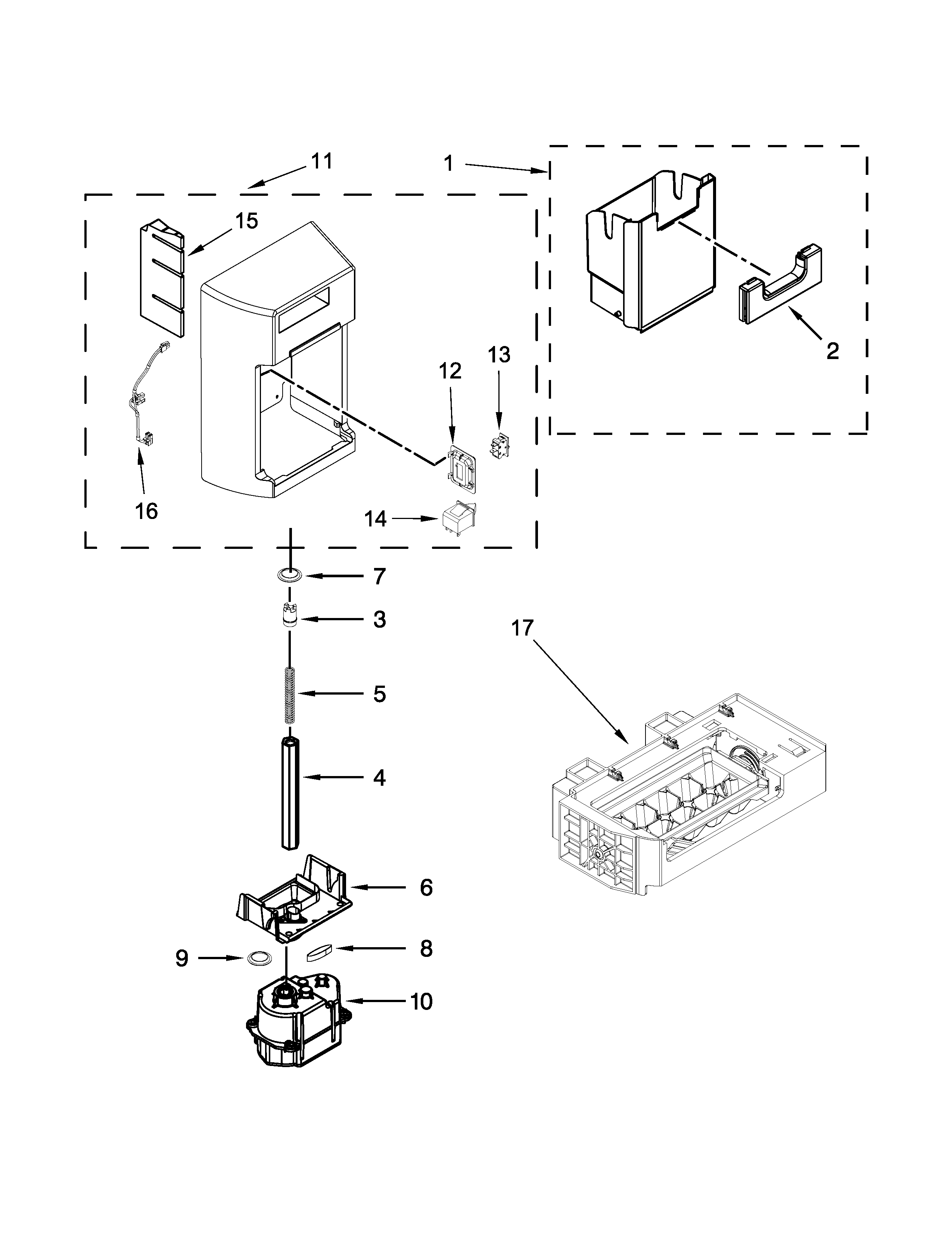 MOTOR AND ICEMAKER PARTS