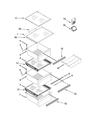 Refrigerator shelf parts