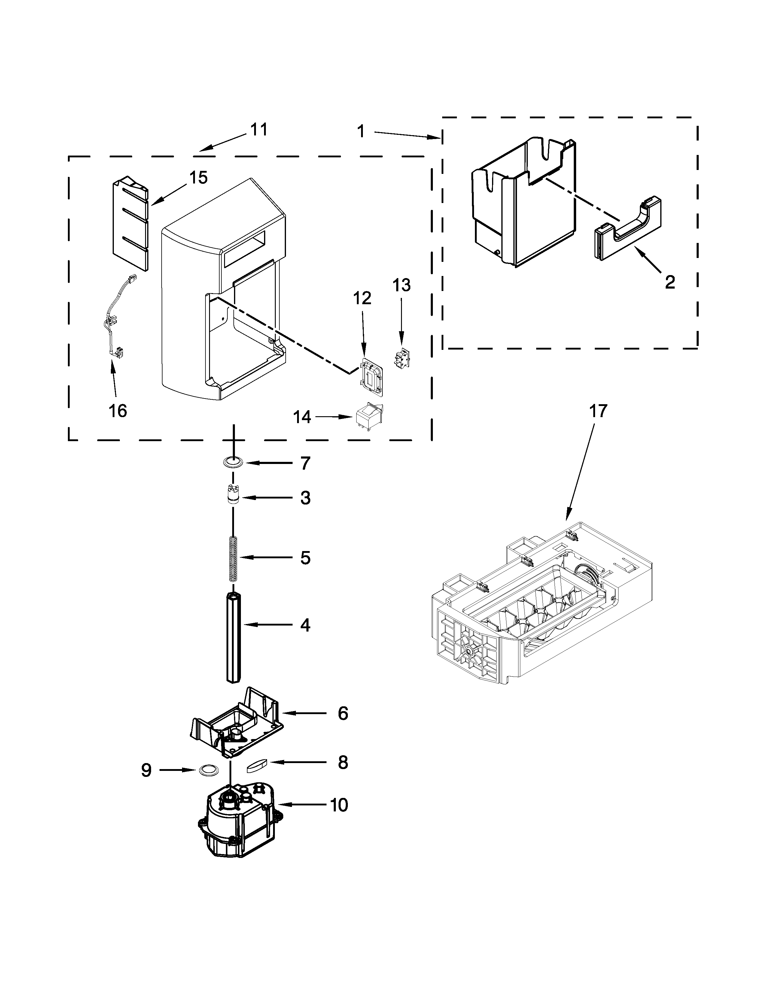 Motor and icemaker parts