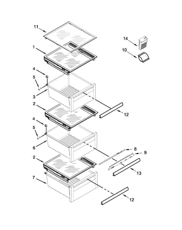 Refrigerator shelf parts
