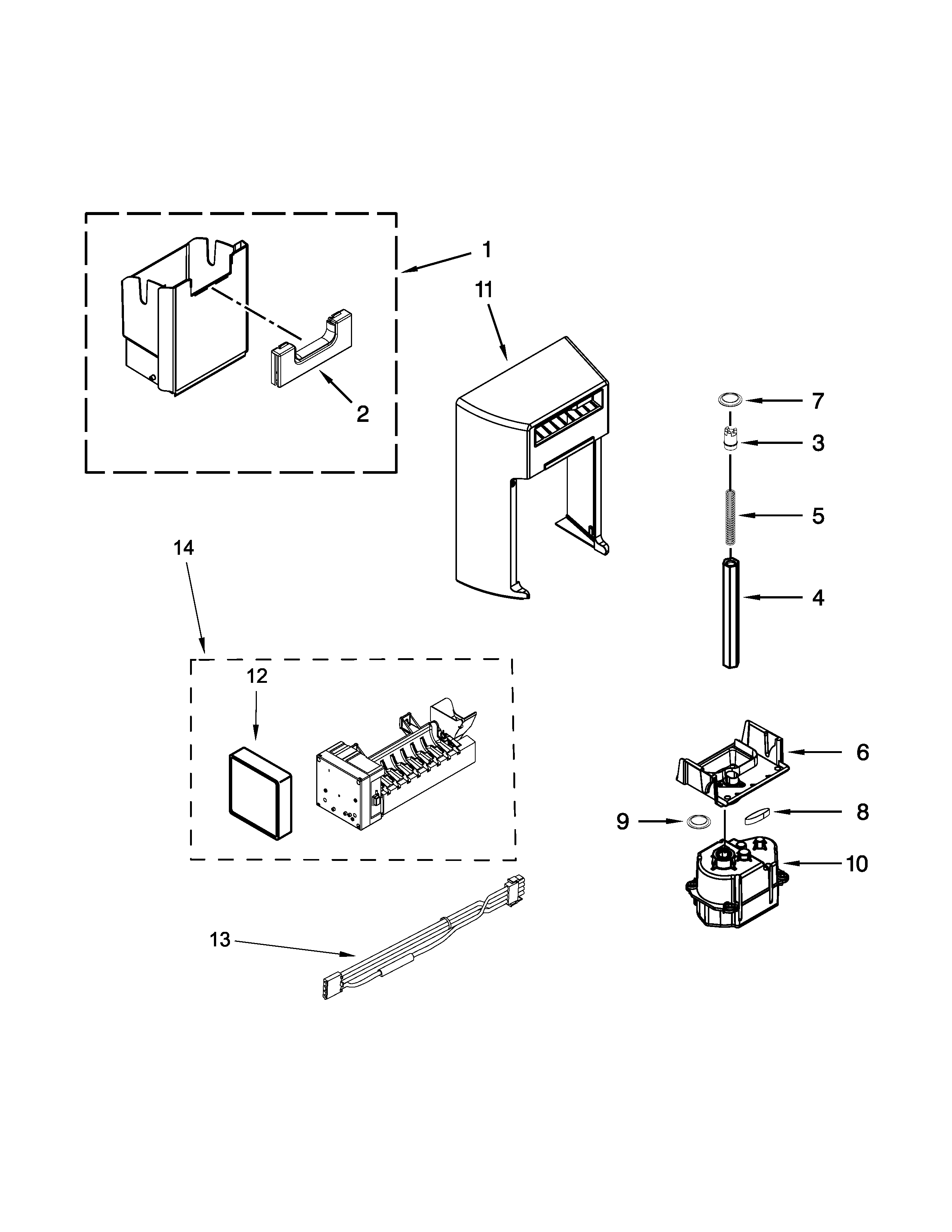 MOTOR AND ICEMAKER PARTS