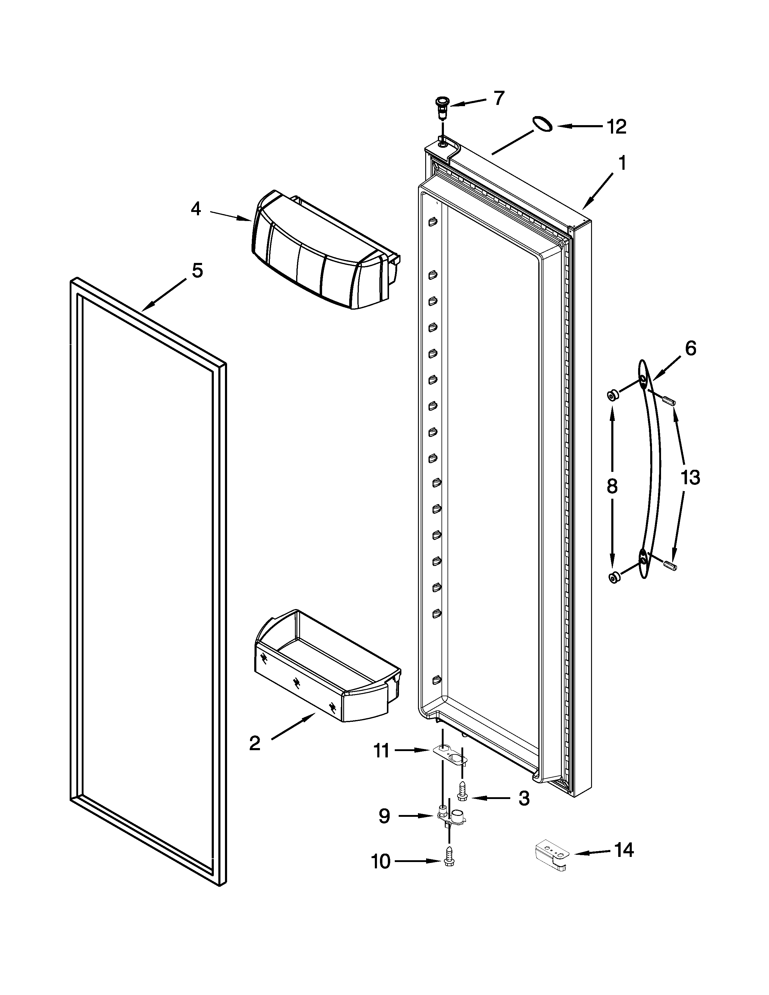 Refrigerator door parts