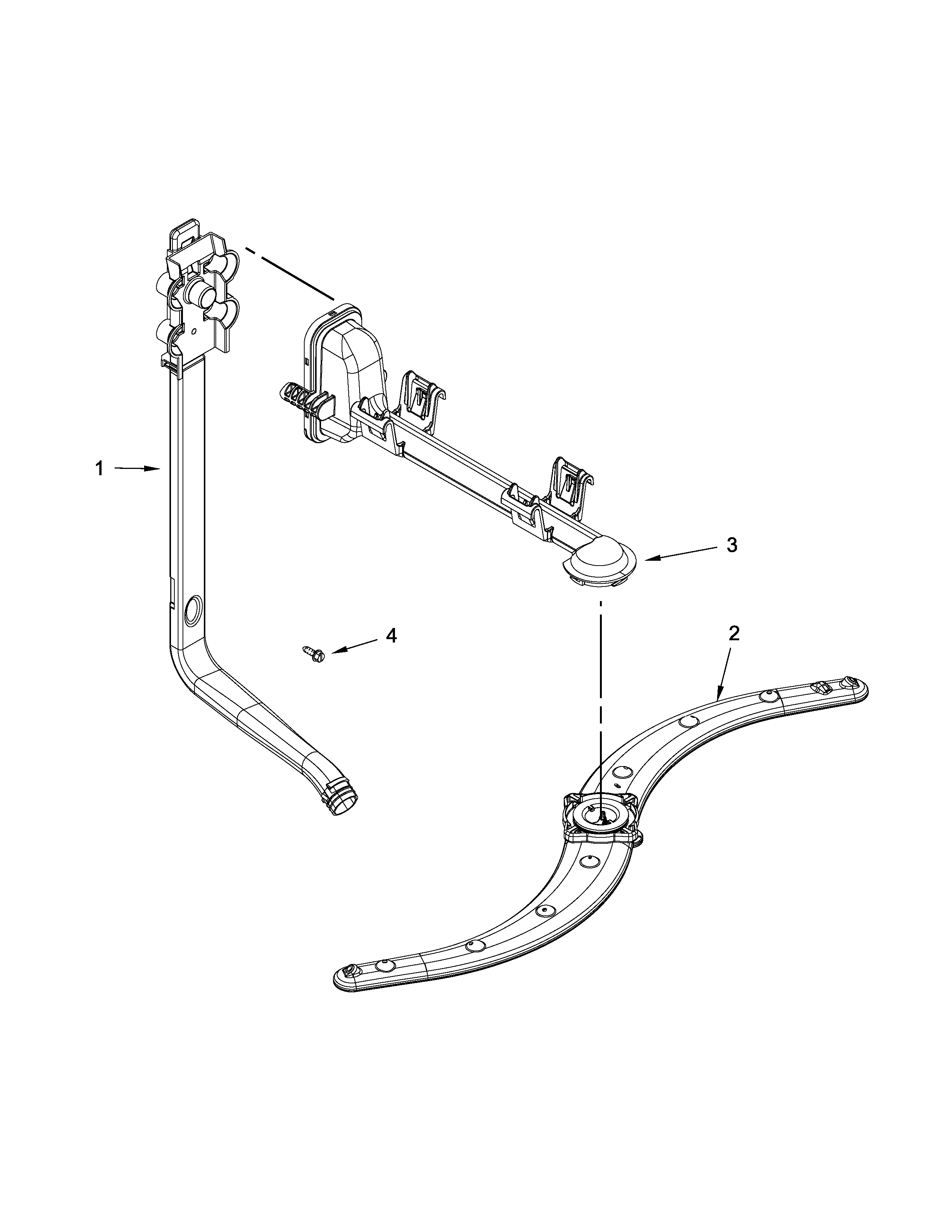 Upper wash and rinse parts