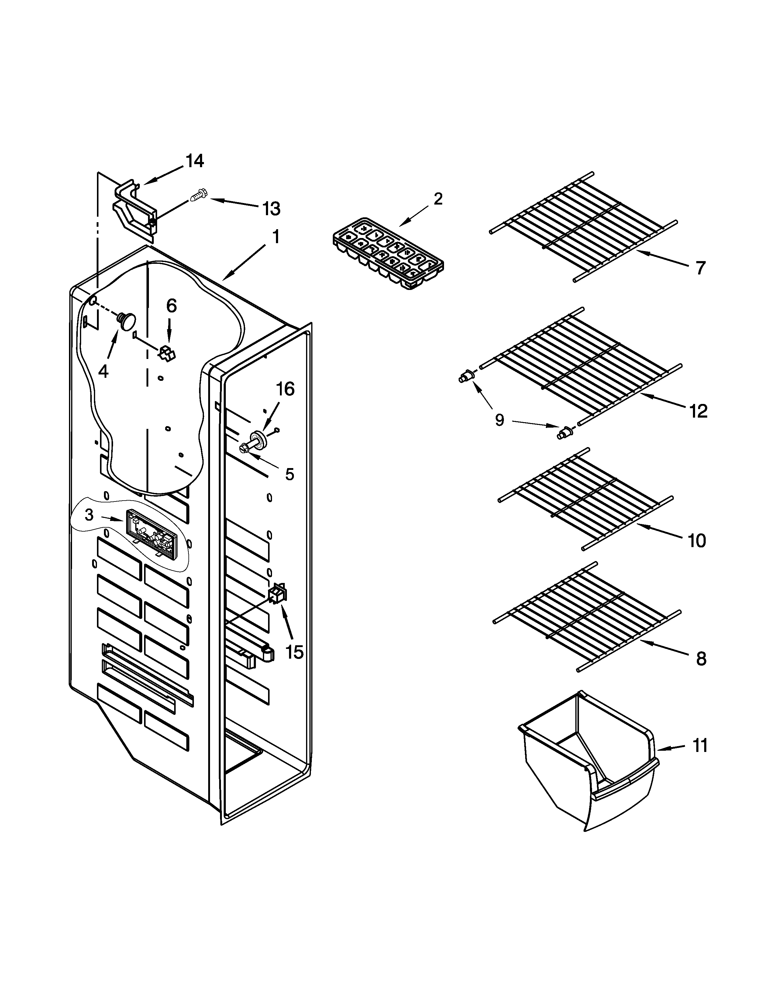 Freezer liner parts