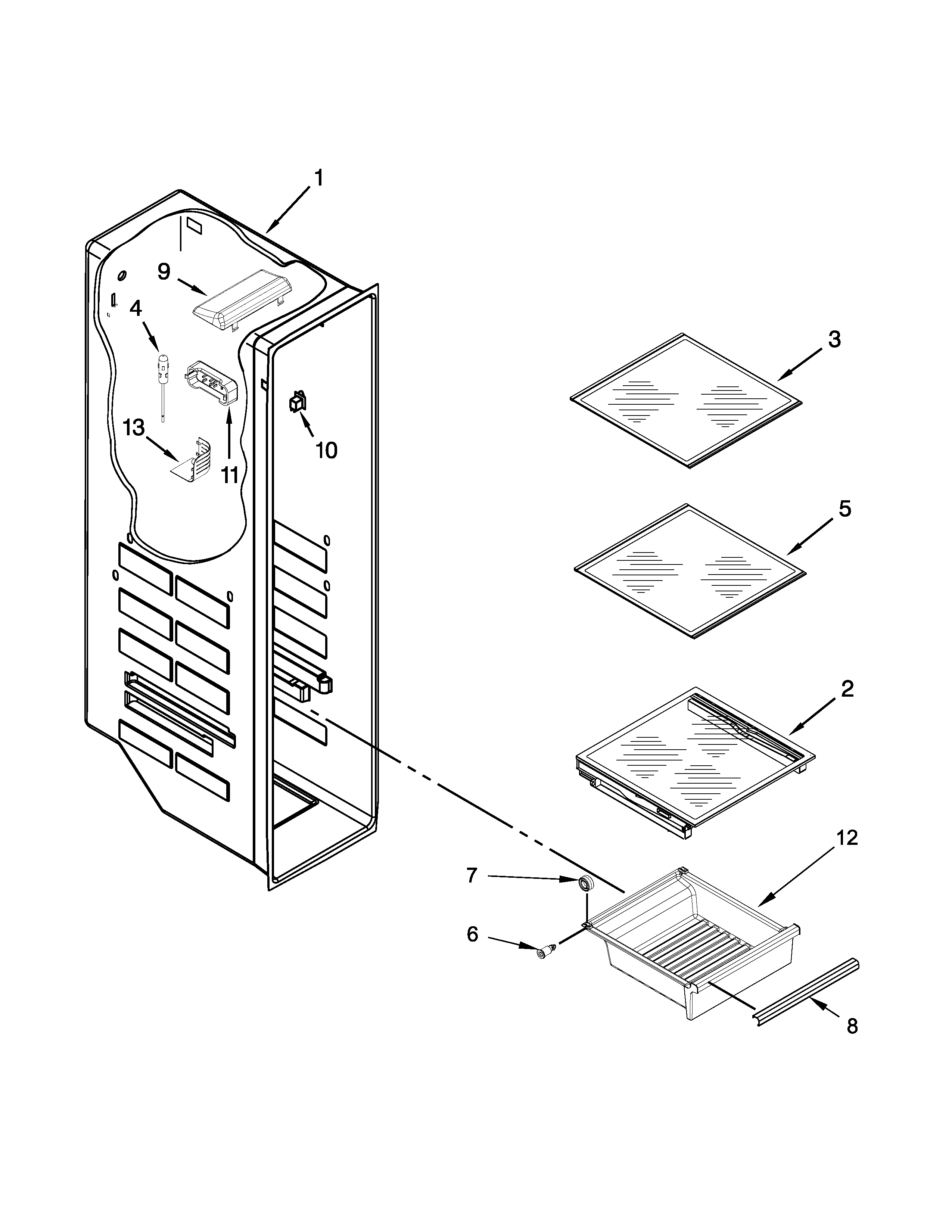 Freezer liner parts
