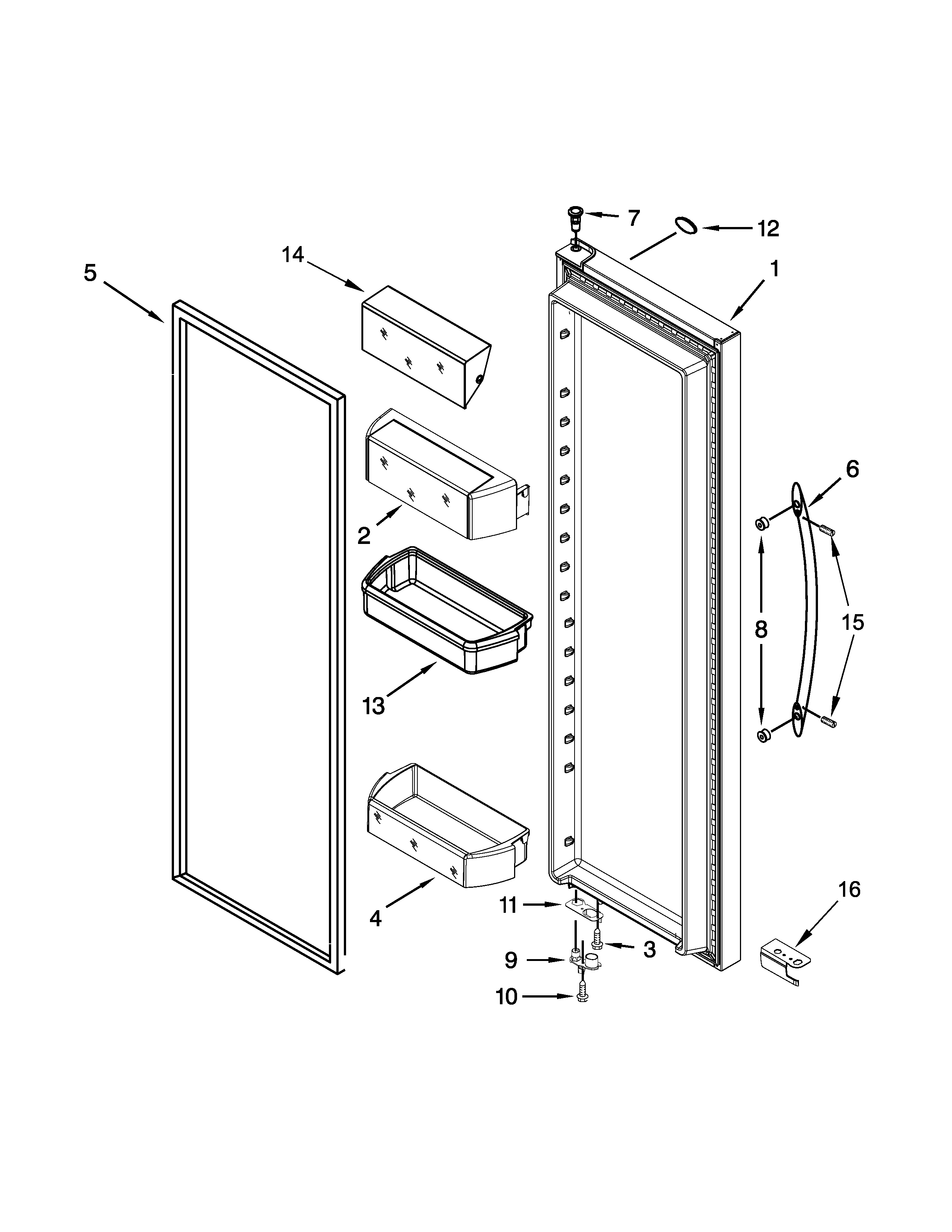 Refrigerator door parts