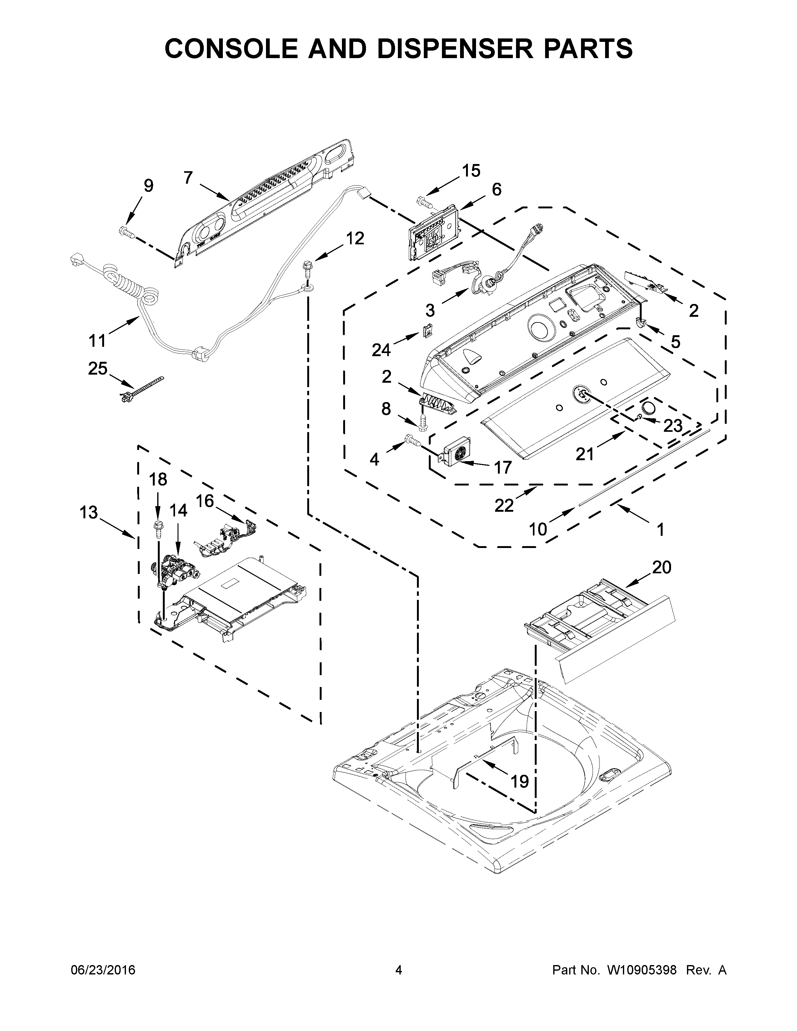 Console and dispenser parts